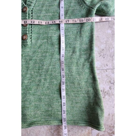S38 Eddie Bauer Heather Green 1/2 button V-neck sweater long sleeve Size XL - Picture 4 of 9